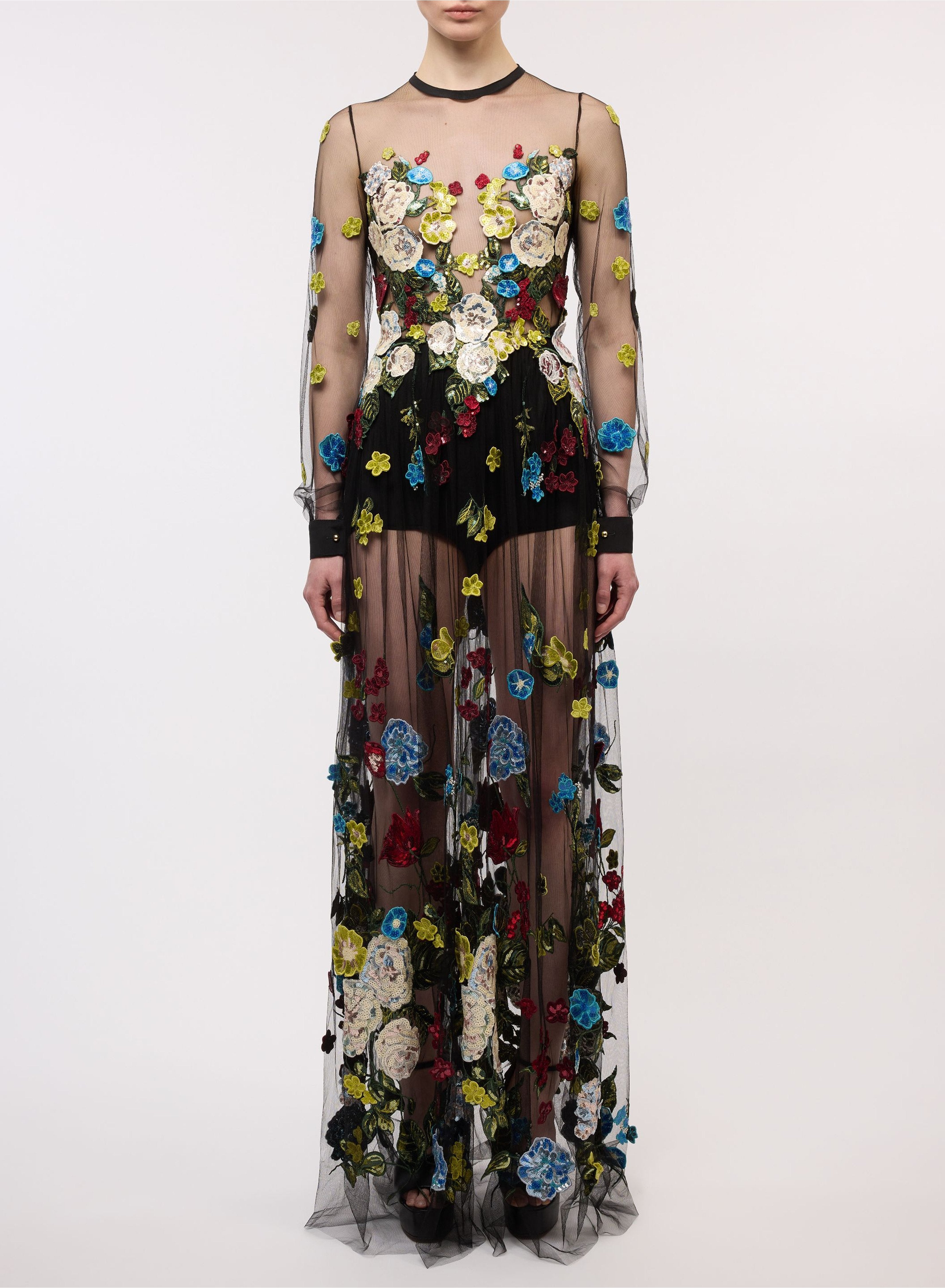 Embroidered Flower Bouquet Dress – Elie Saab US